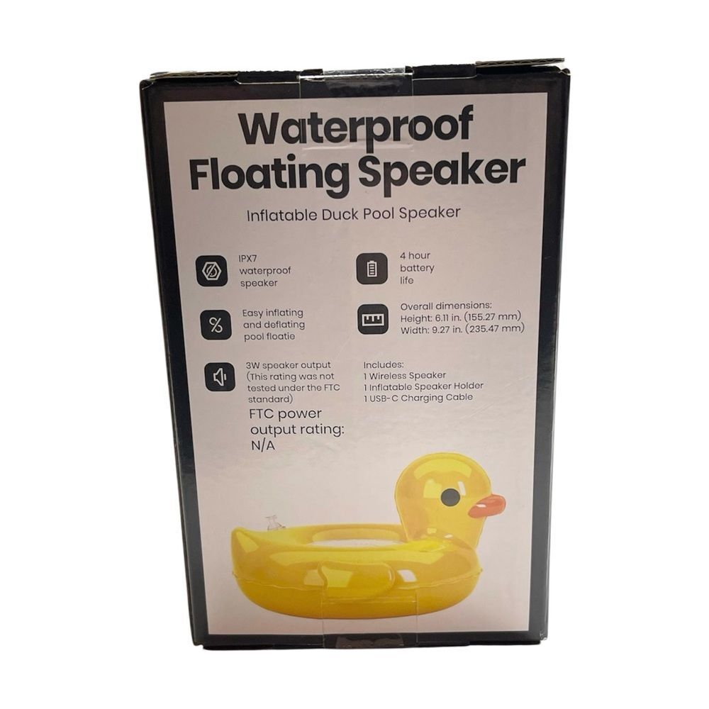 Waterproof Inflatable Duck Floating Bluetooth Pool Speaker - Picture 3 of 3